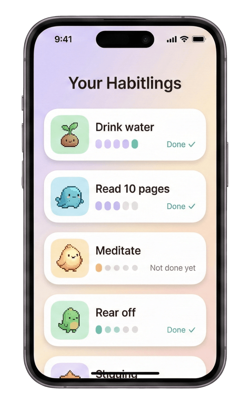 Habitlings App Interface